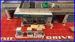 Vtg Marx Allstate Service Station Tin Litho Toy