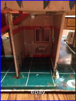 Vtg Marx Day And Night Service Center Playset With Accessories Garage