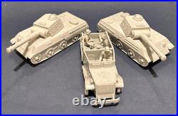 Vtg Marx Desert Fox Playset German Lt. Grey Ww2 Tanks, Halftrack 3 Seated Figs