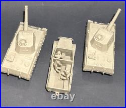 Vtg Marx Desert Fox Playset German Lt. Grey Ww2 Tanks, Halftrack 3 Seated Figs