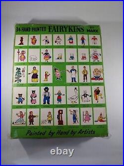 Vtg Marx Fairykins 34 Hand-Painted Figurines Disneyana Gift Box Set Complete