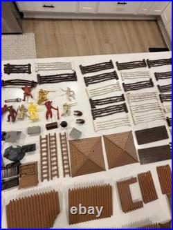 Vtg Marx Fort Apache Playset Lot 102 Pc Log Cabin Fences Figures Accessories Vtg Marx Fort Apache Playset Lot 102 Pc Log Cabin Fences Figures Accessories