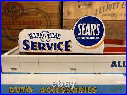 Vtg Marx Happi-Time Sears Allstate Service Station Tin Litho Toy 26x15x6