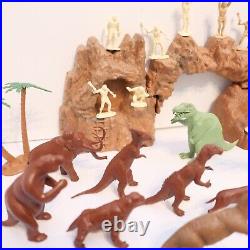 Vtg Marx Prehistoric Play Set 3398 1971 Potbelly with 55 Dinosaurs & 17 Cavemen