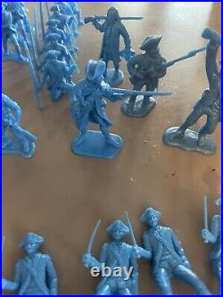 Vtg Marx Revolutionary War Playset Colonial Soldiers 130pc Blue Toy Soldiers