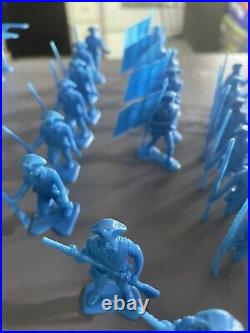 Vtg Marx Revolutionary War Playset Colonial Soldiers 130pc Blue Toy Soldiers