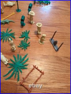 Vtg Original Marx The Flintstones Playset Parts Figures Rock Buildings 1960s