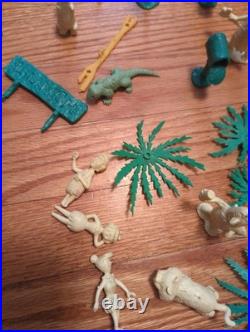 Vtg Original Marx The Flintstones Playset Parts Figures Rock Buildings 1960s