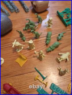 Vtg Original Marx The Flintstones Playset Parts Figures Rock Buildings 1960s