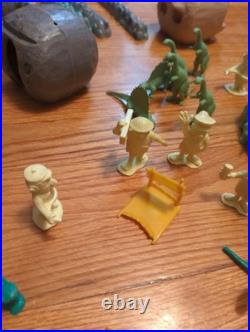 Vtg Original Marx The Flintstones Playset Parts Figures Rock Buildings 1960s