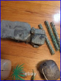 Vtg Original Marx The Flintstones Playset Parts Figures Rock Buildings 1960s