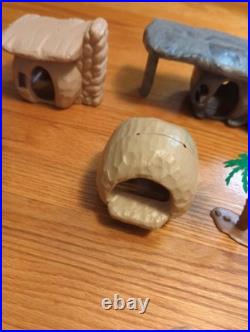 Vtg Original Marx The Flintstones Playset Parts Figures Rock Buildings 1960s