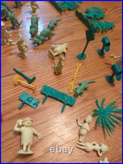 Vtg Original Marx The Flintstones Playset Parts Figures Rock Buildings 1960s