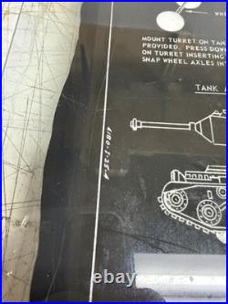 Vtg RARE 1960s Louis Marx Battleground & Tank Battle Assembly Instructions GLASS