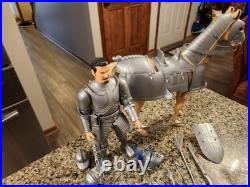 Vtg & Rare 1968 Silver Knight with Horse by Marx 1/6th Scale Knight near Mint