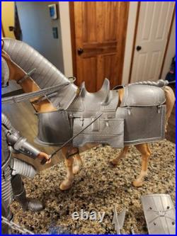 Vtg & Rare 1968 Silver Knight with Horse by Marx 1/6th Scale Knight near Mint