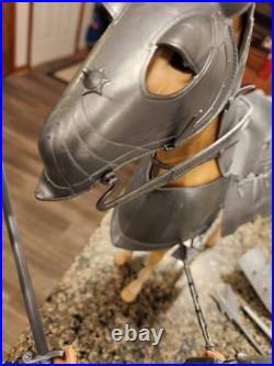 Vtg & Rare 1968 Silver Knight with Horse by Marx 1/6th Scale Knight near Mint