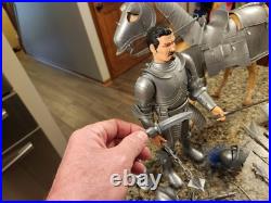 Vtg & Rare 1968 Silver Knight with Horse by Marx 1/6th Scale Knight near Mint