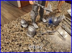 Vtg & Rare 1968 Silver Knight with Horse by Marx 1/6th Scale Knight near Mint