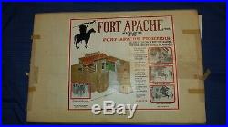Vtg marx FORT APACHE FIGHTERS Cardboard HEADQUARTERS Playset JOHNNY WEST Cavalry