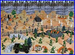 WWII Battle of the Bulge Playset #1 Bastogne Forest Battle 54mm Plastic