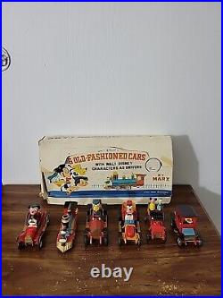 Walt Disney 6 old fashion cars by Marx Complete Set With Box