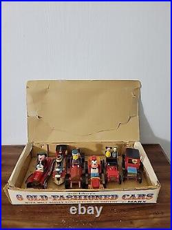 Walt Disney 6 old fashion cars by Marx Complete Set With Box