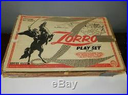 Walt Disney Louis Marx Zorro Playset Complete in Box Series 1000 #3754 RARE